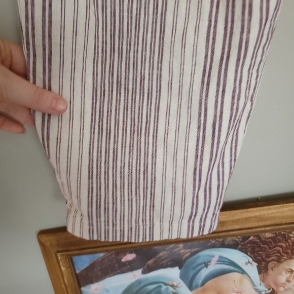 Vintage Linen and Cotton Neutral Striped Pants - Picture 9 of 11